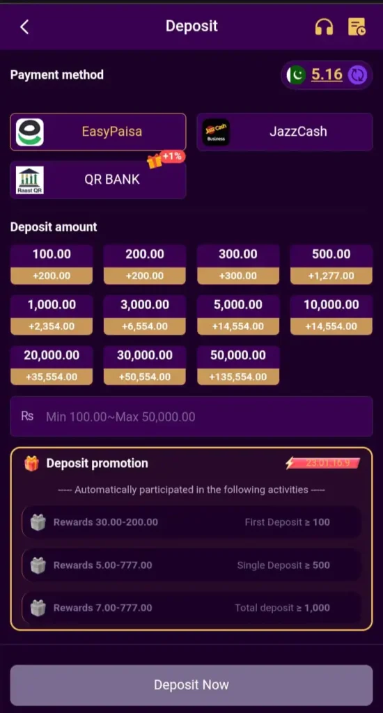 777QR Game Deposite